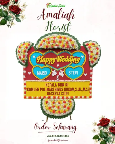 Karangan Papan Bunga Pernikahan di Wringinputih